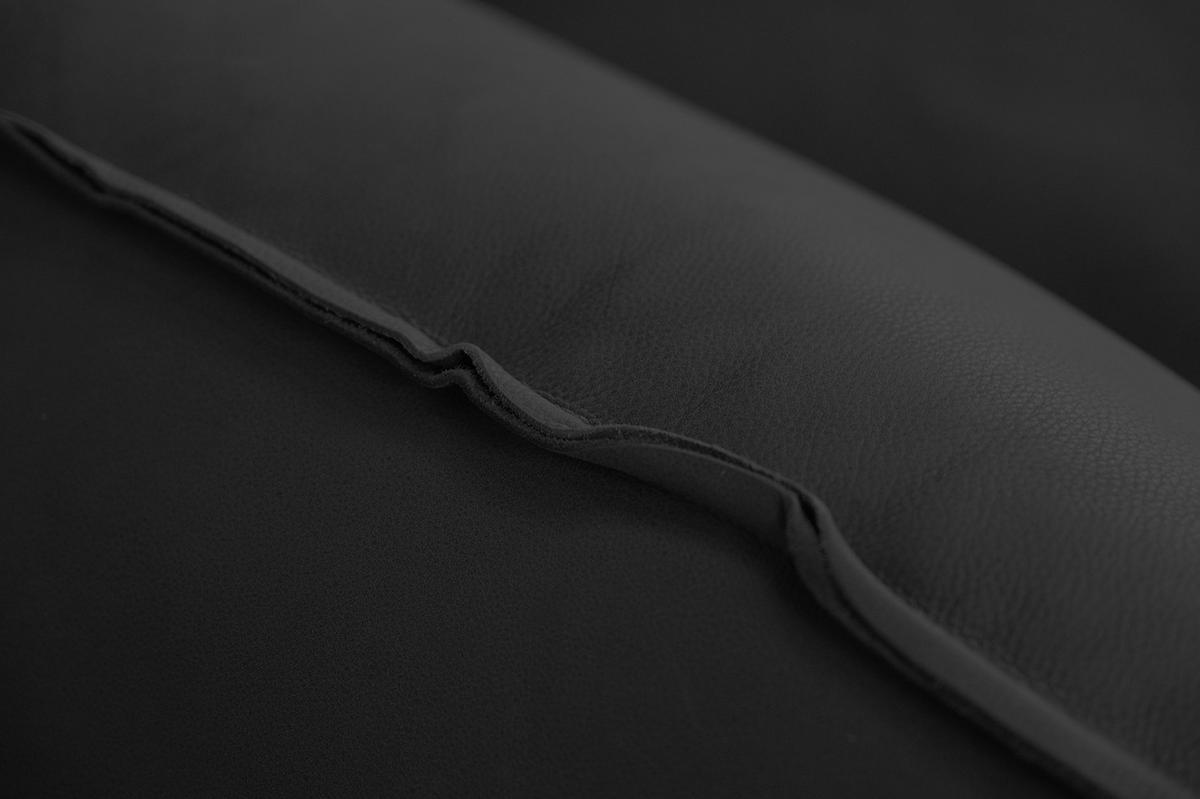 HOCKER DAVITO Schwarz Leder - Schwarz, Leder (102/46/65cm) - KAWOLA