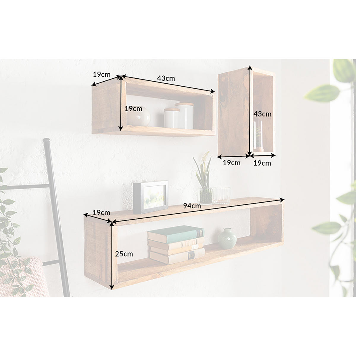WANDREGAL HEMINGWAY Mango Natur 941430 cm - Naturfarben, Holz (94/25/19cm) - riess-ambiente