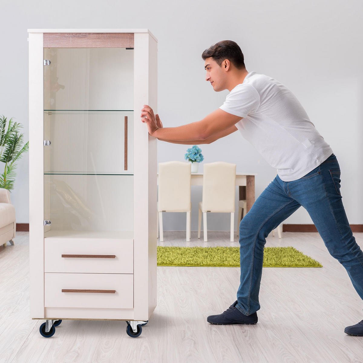 TRANSPORTROLLER 2er Set rund Ø87x14,5 cm Tragkraft 800kg - Grau, Holzwerkstoff (87/87/14.5cm) - ECD-Germany