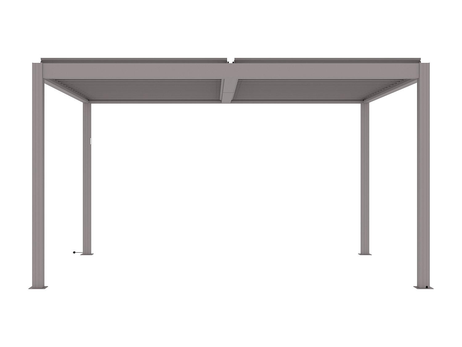 SELBSTTRAGENDE Pergola - 395 cm x 305 cm - Metall - Taupe AMADORA - Taupe, Metall (395/220/305cm) - Vente-Unique