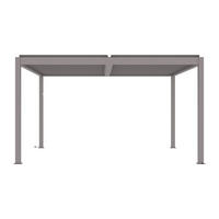SELBSTTRAGENDE Pergola - 395 cm x 305 cm - Metall - Taupe AMADORA - Taupe, Metall (395/220/305cm) - Vente-Unique