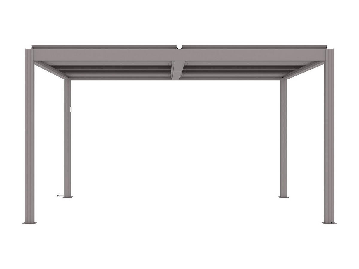 TERRASSENDACH bioklimatisch freistehend elektrisch mit verstellbaren Lamellen - Aluminium - 12 m² - Taupe - AMADORA - Braun, Metall (395/220/305cm) - Vente-Unique