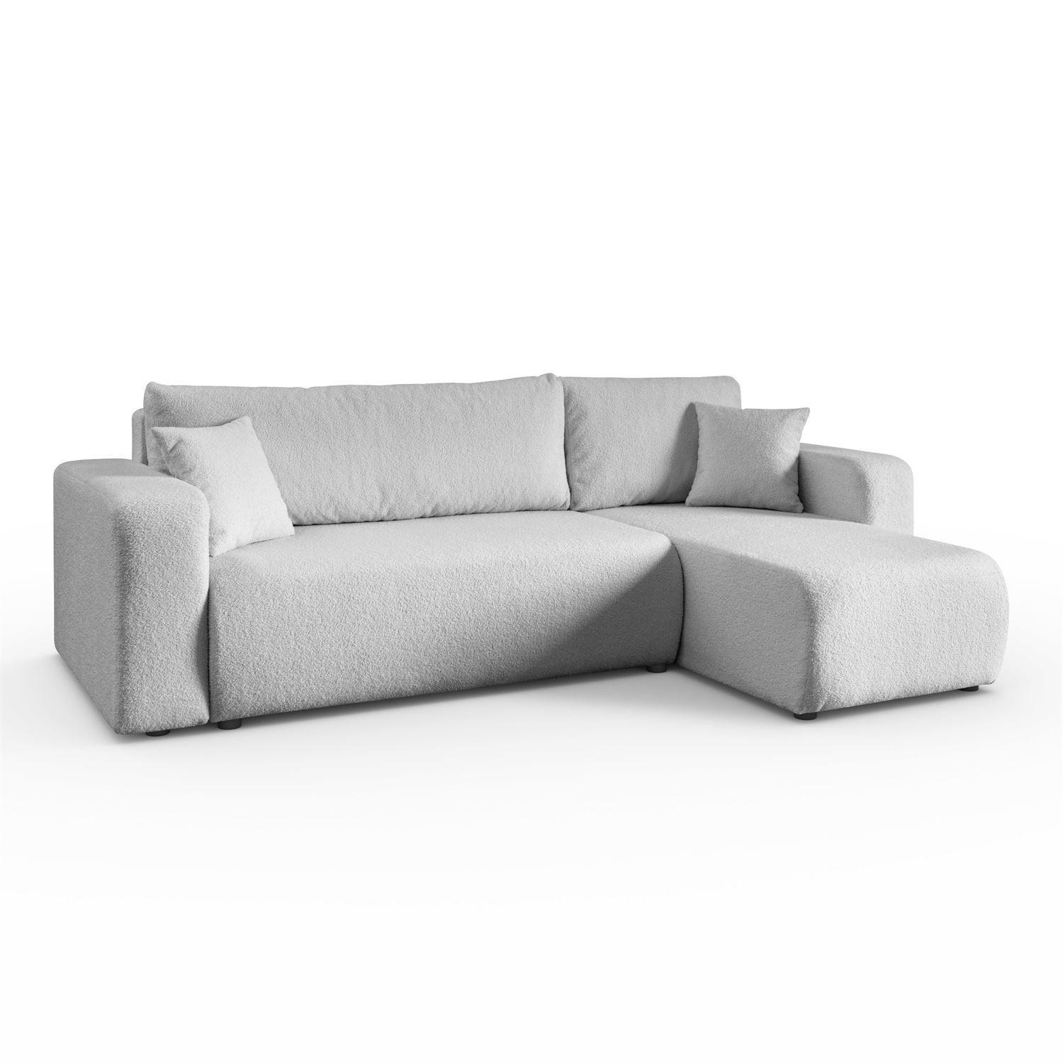 ECKSOFA VESPO L mit Schlaffunktion und Bettkasten - Grau, Textil (247/143cm) - Lookway