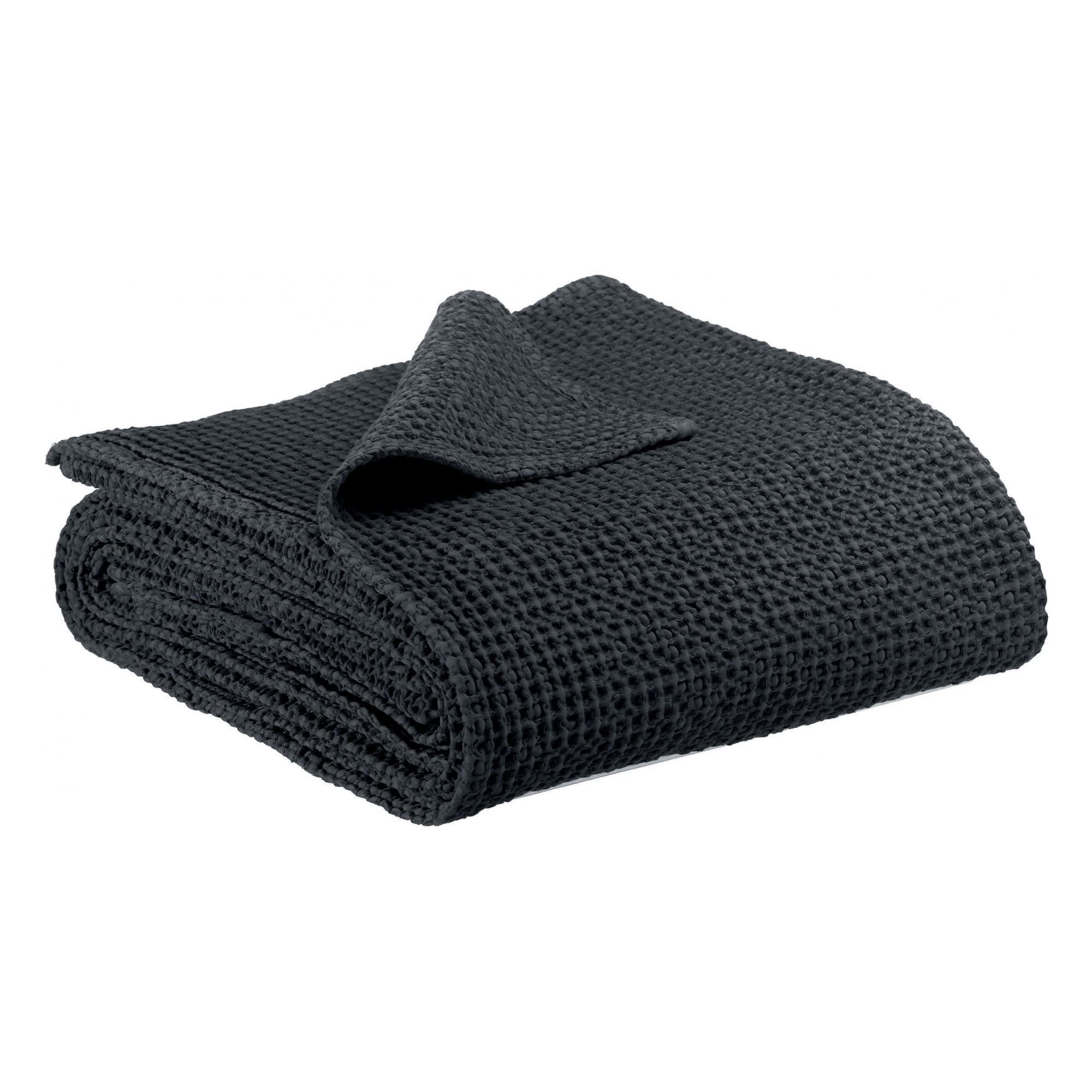 RECYCELTE DECKE Maia kaviar 180 x 260 cm - Schwarz, Textil (180/260cm) - Vivaraise