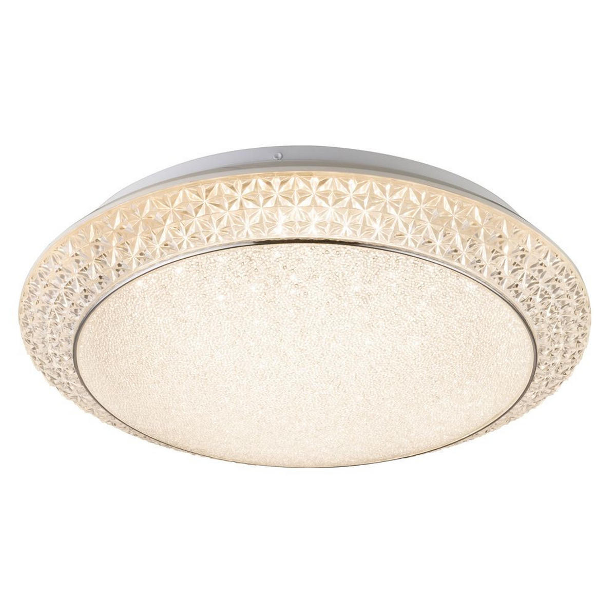 LED DECKENLEUCHTE Kristalloptik Weiß - Weiß, Metall (51/51/12cm) - Globo Lighting