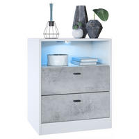 KOMMODE Pino Fronten in Beton Oxid Optik - Hellgrau, Holzwerkstoff (56/67.5/36cm) - Vladon