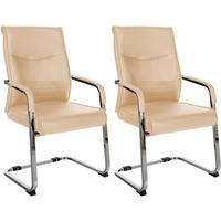 SCHWINGSTUHL 2er Set Lederlook Khaki - Dunkelgelb, Textil/Metall (55/88/60cm) - CLP