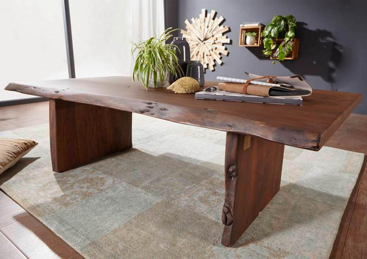 COUCHTISCH Akazie 150x70x45 braun lackiert PURE ACACIA #006 - Braun, Holz (150/70/45cm) - Massivmoebel24
