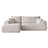 ECKSOFA BLOOM mit Schlaffunktion und Bettkasten Hellgrau - Hellgrau, Holzwerkstoff/Kunststoff (263/150cm) - Idohome