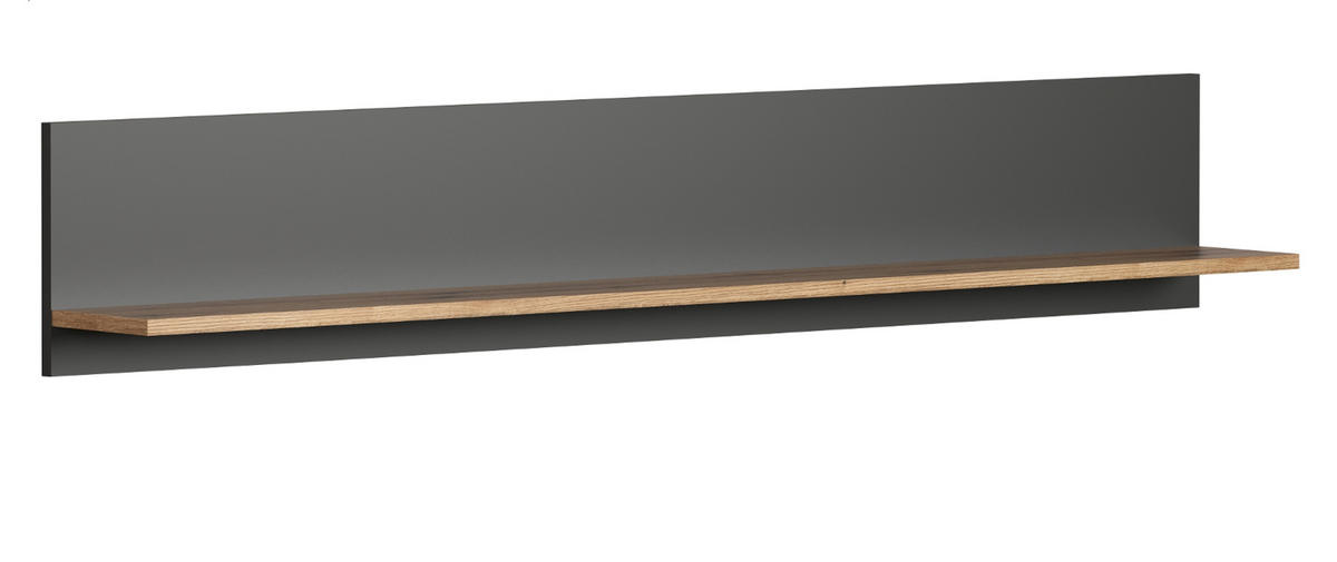WANDBOARD grau, Evoke Eiche 150 cm, Wandregal hängend - Anthrazit/Grau, Holzwerkstoff (150/25/18cm) - Top.Furn