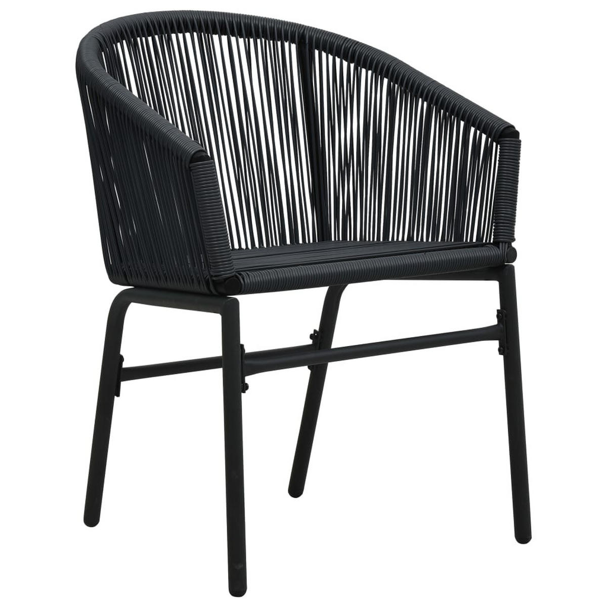 BISTRO-SET Mit Kissen 3-teilig Pe-Rattan Schwarz - Schwarz, Kunststoff - vidaXL