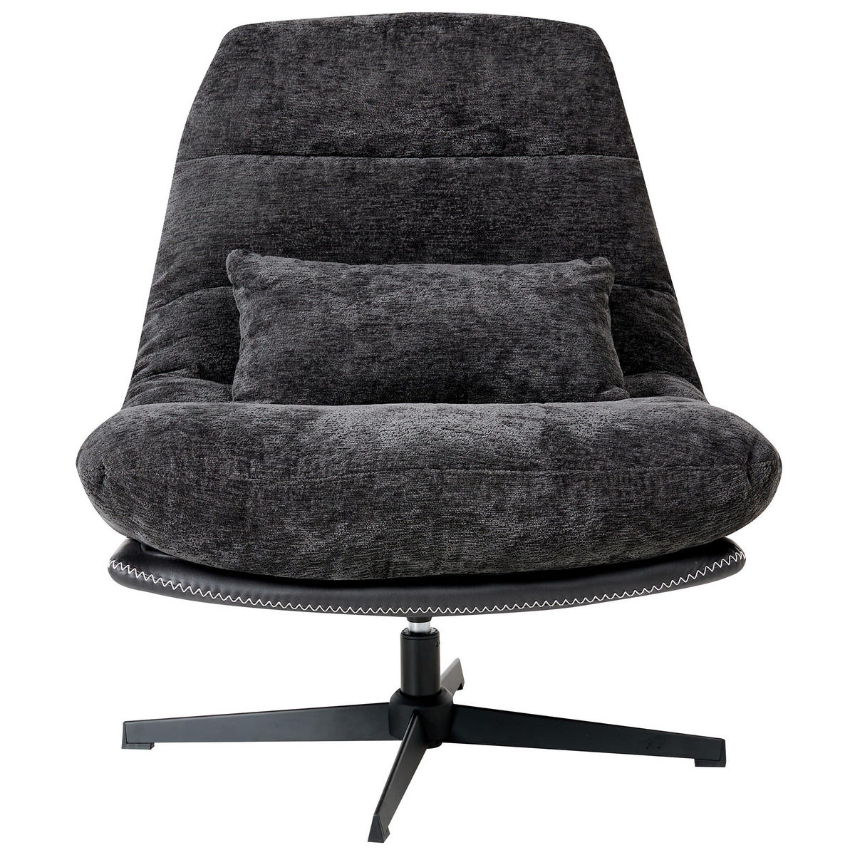 DREHSESSEL Schwarz Tovik - Schwarz, Textil (82/89/55cm) - Beliani