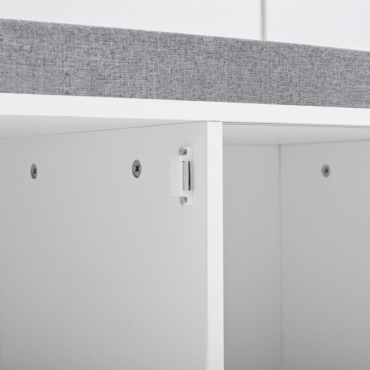 GARDEROBENSTÄNDER mit Bank 6 Haken Weiß 120x40x191cm - Weiß, Holzwerkstoff (40/191/120cm) - FLIEKS