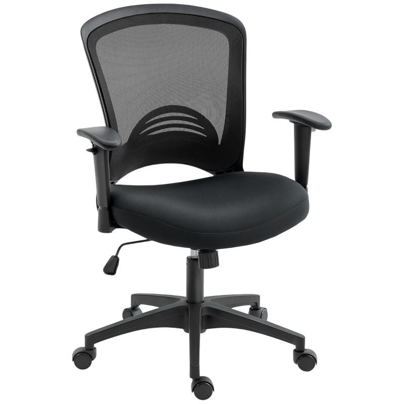 DREHSTUHL 65/59/92,5-102,5 cm, atmungsaktiver Netzrücken, höhenverstellbar und drehbar, Schwarz - Schwarz, Kunststoff (59/102.5/65cm) - Redom
