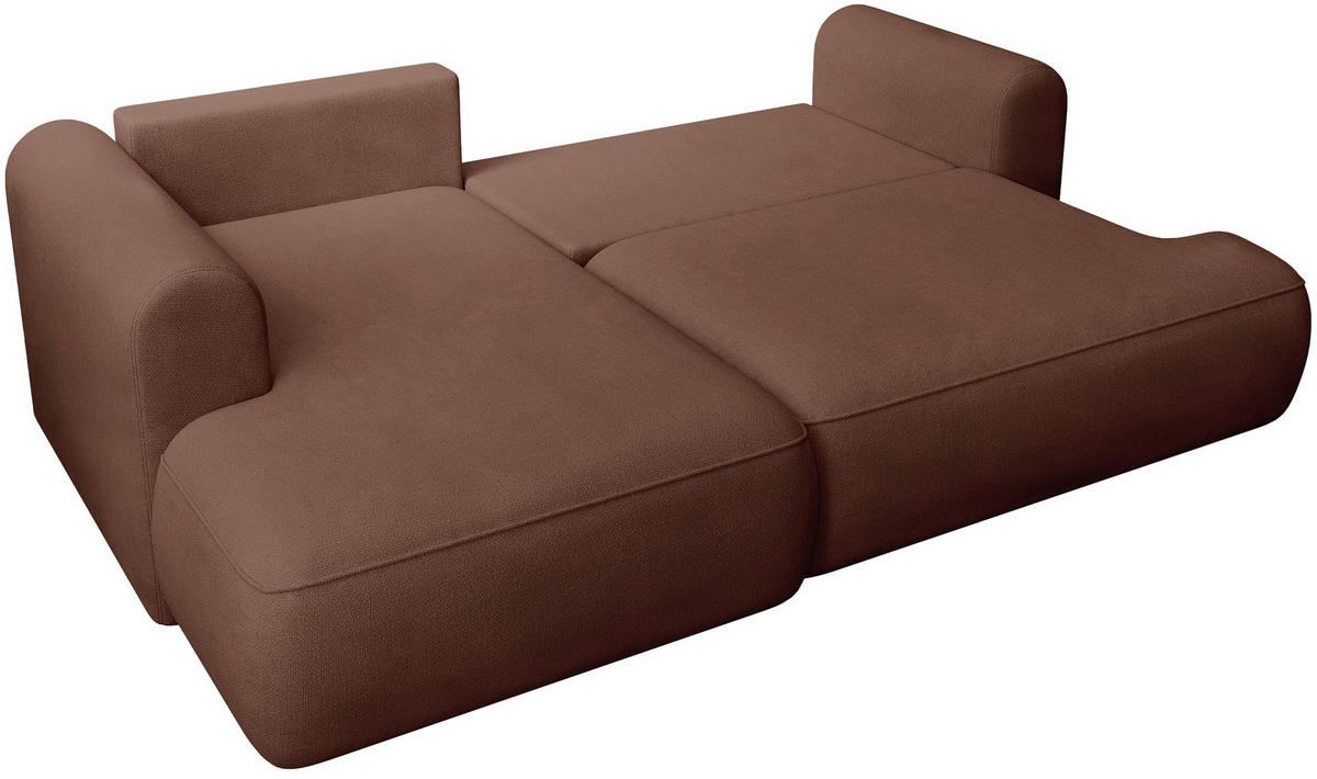 ECKSOFA Ovo Mini Kupfer links - Schwarz/Kupferfarben, Kunststoff/Textil (238/156cm) - Selsey