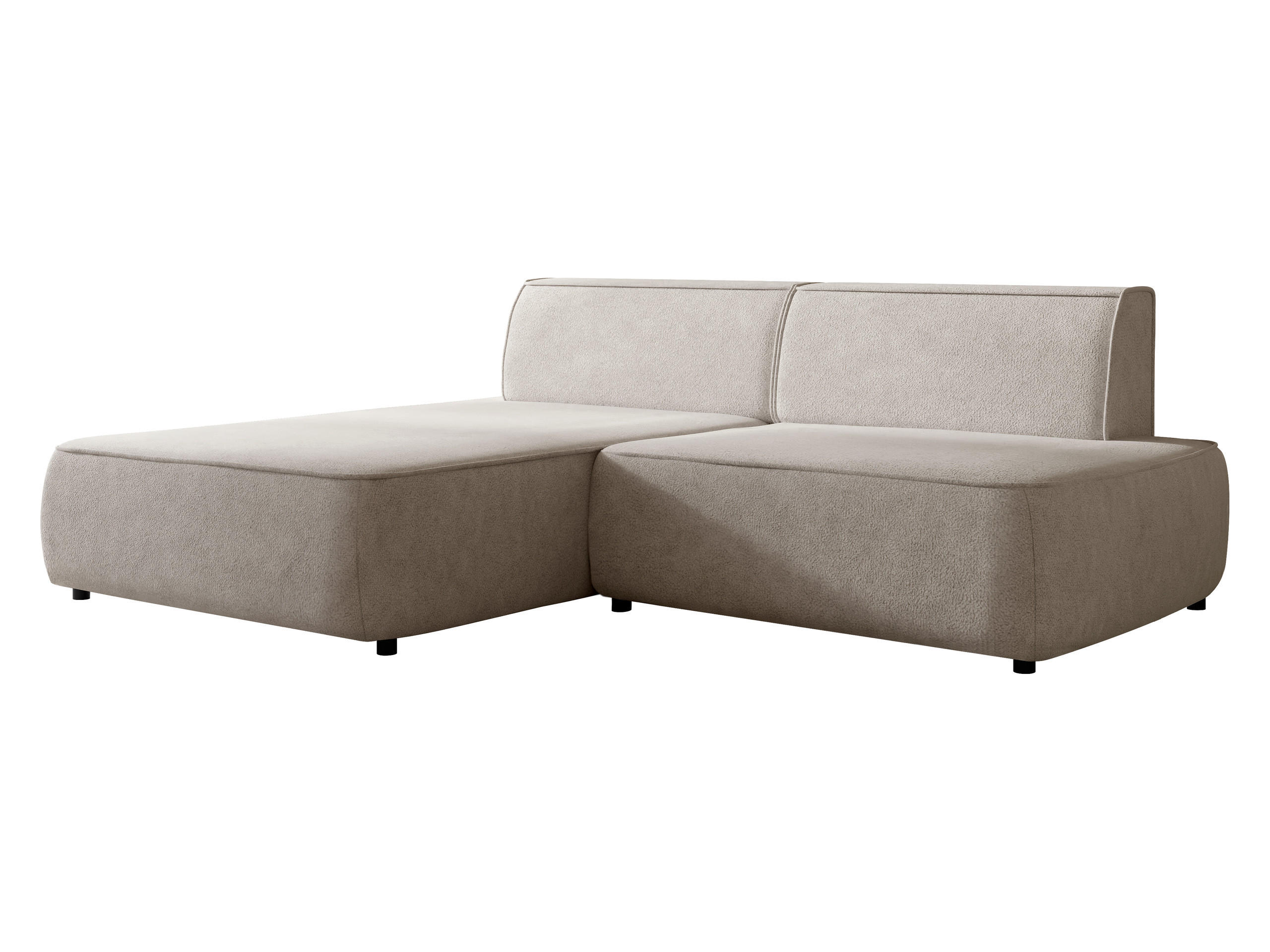 ECKSOFA Zuno, Seite: Links - Schwarz/Naturfarben, Holz/Kunststoff (254/162cm) - MIRJAN24