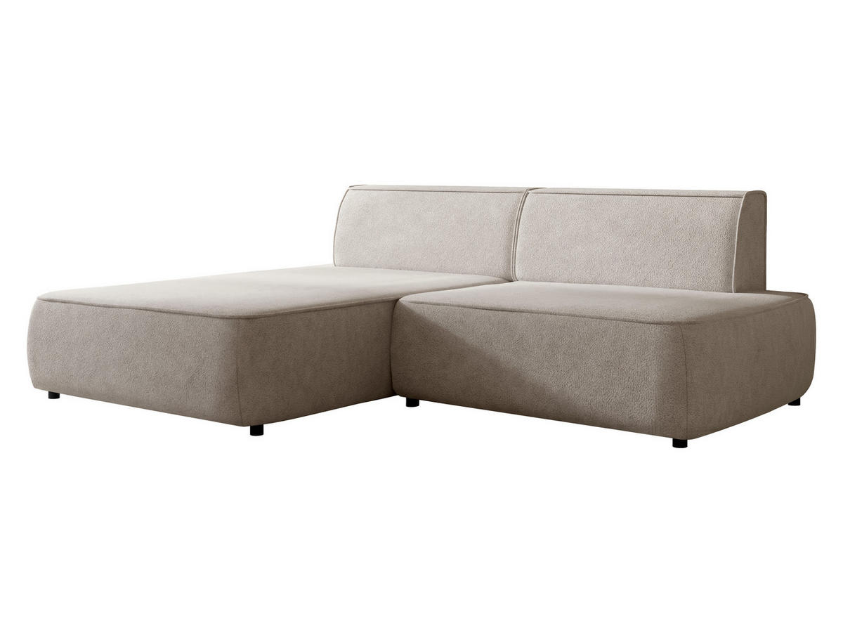 ECKSOFA Zuno, Seite: Links - Schwarz/Naturfarben, Holz/Kunststoff (254/162cm) - MIRJAN24