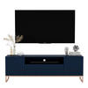 TV-SCHRANK Elpis2 Marineblau Matt mit Metallrahmen 150 cm - Blau/Kupferfarben, Holzwerkstoff/Metall (150/51.5/36.5cm) - Meble Lindner