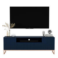 TV-SCHRANK Elpis2 Marineblau Matt mit Metallrahmen 150 cm - Blau/Kupferfarben, Holzwerkstoff/Metall (150/51.5/36.5cm) - Meble Lindner