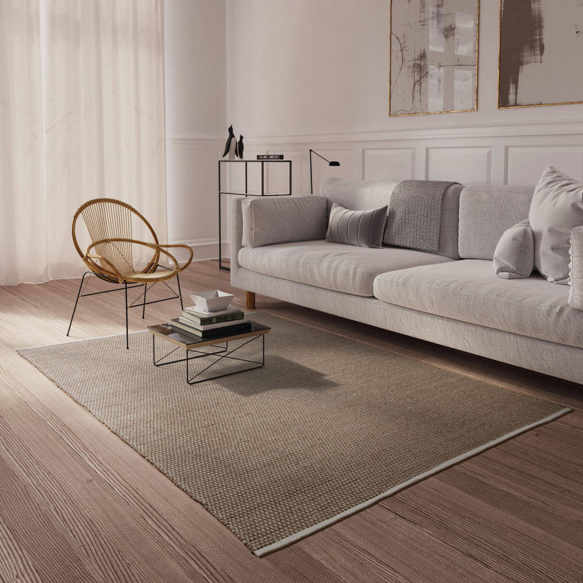 HANDWEB Teppich Amsterdam 200/200 cm - Braun, Naturmaterialien (200/200cm) - Steffensmeier