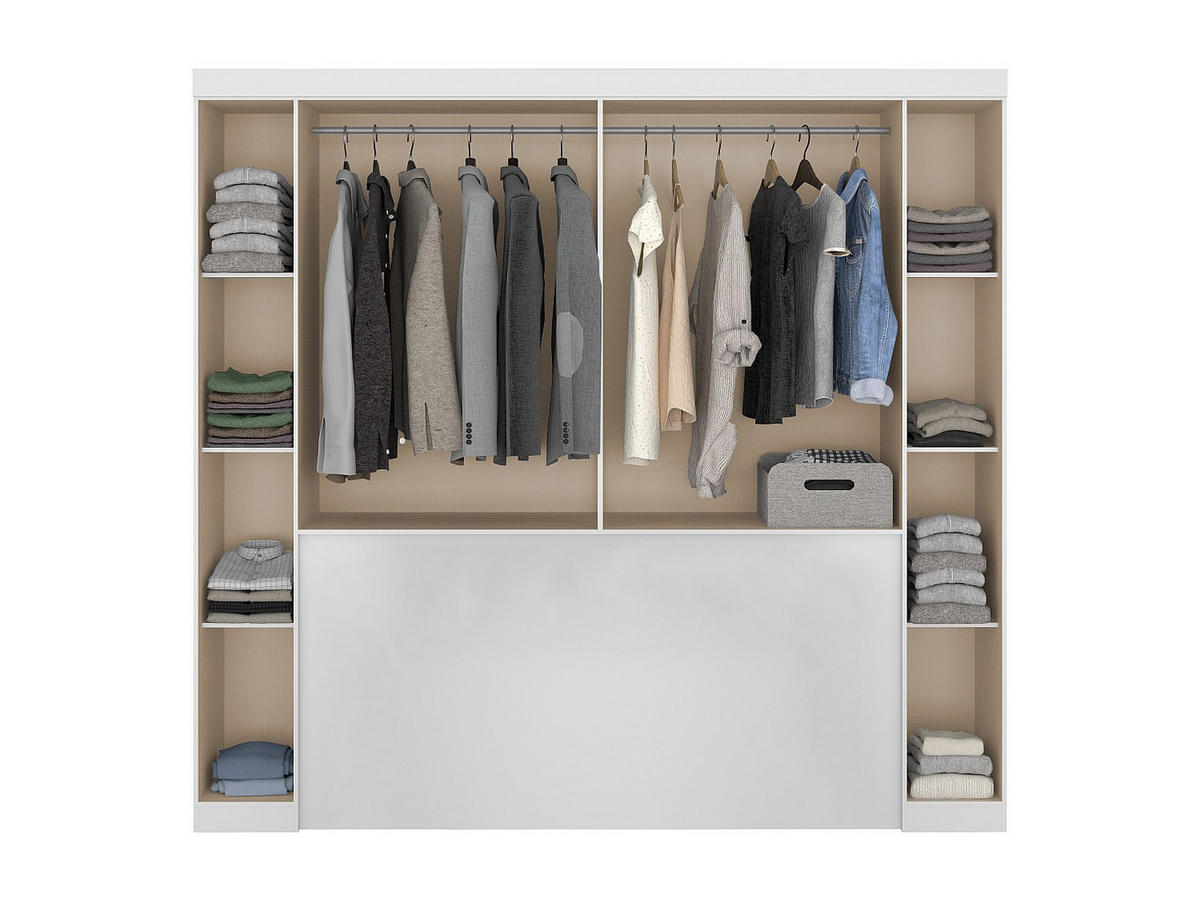 BETTBRÜCKE - 2 Personen - Holz, Platte - Weiß - - Weiß, Holz (160/190cm) - Vente-Unique