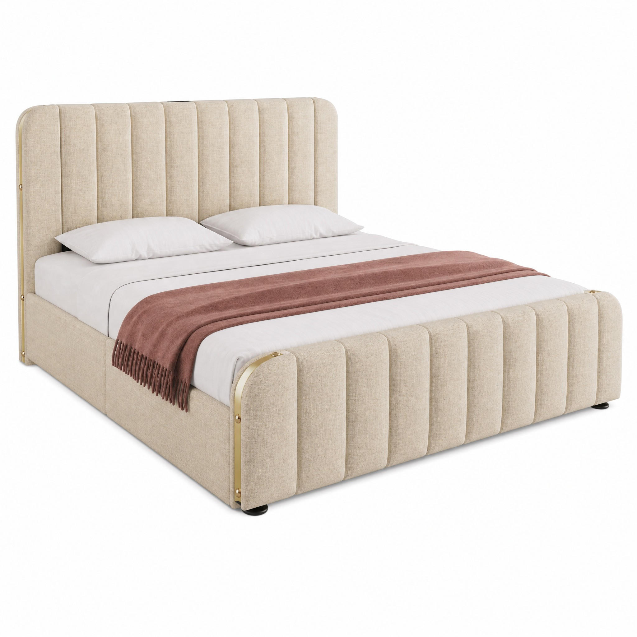 Meubliv Polsterbett Beige 160x200 cm