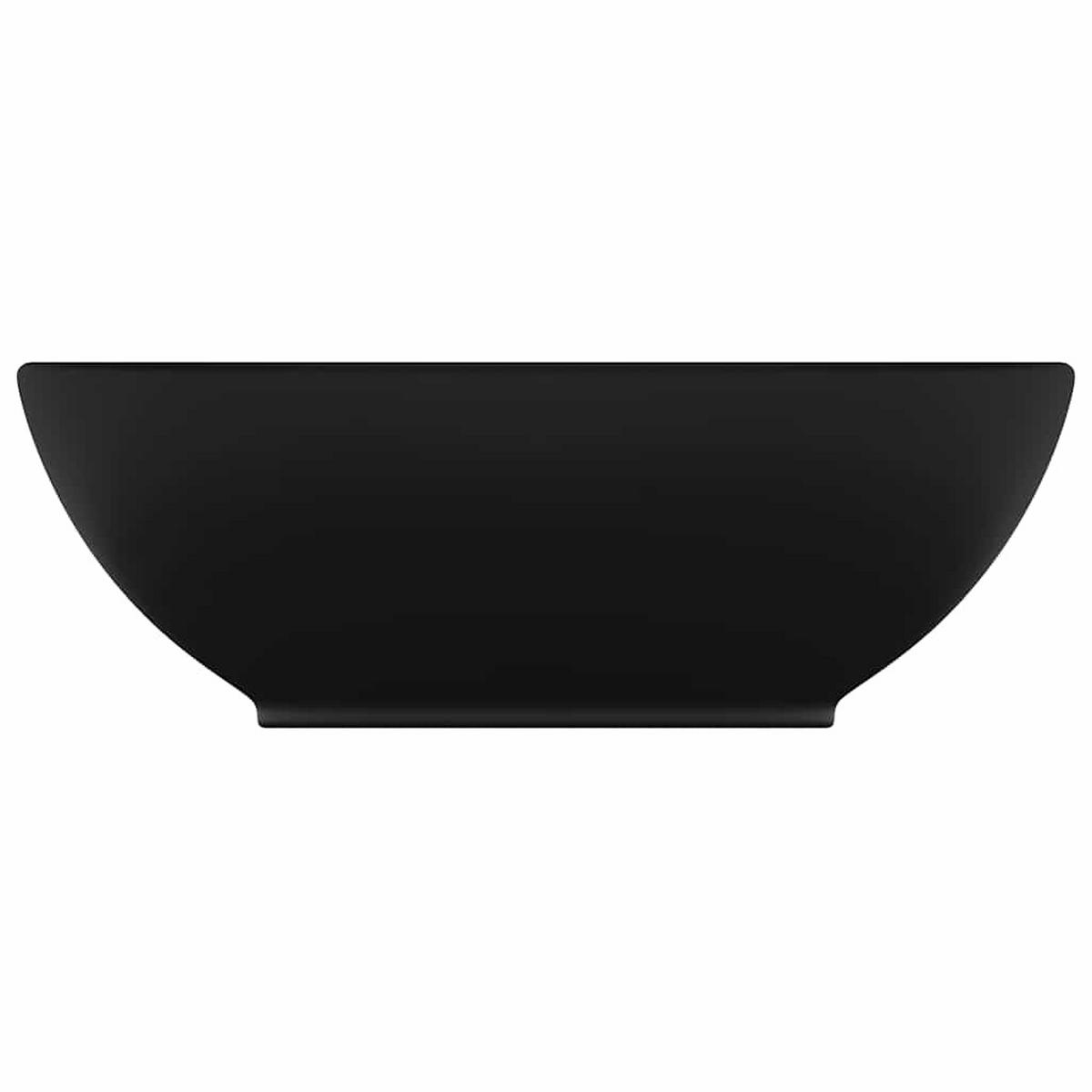 WASCHBECKEN Oval 40/33/13,5 cm aus Keramik Matt Schwarz Luxuriös - Schwarz, Keramik (40/13.5/33cm) - vidaXL