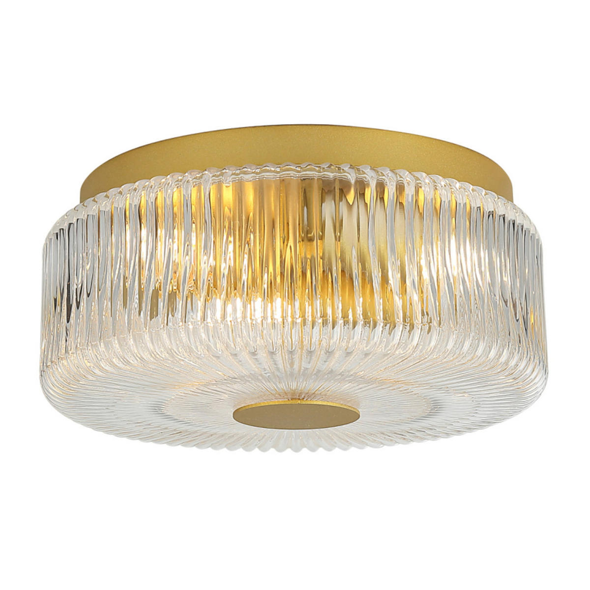 DECKENLEUCHTE Paolina, Transparent und goldfarben, 30cm - Transparent, Glas (30/30/13cm) - KOSILUM