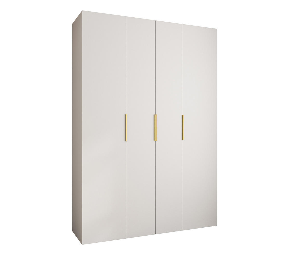 DREHTÜRENSCHRANK 245,5/170/50 4-türig - Goldfarben/Weiß, Holz/Metall (170/245.5/50cm) - Abiks Möbel
