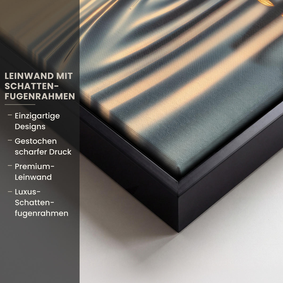 LEINWAND Bilder mit Rahmen - Herz - Wasser - Sonnenuntergang - Natur - Zen - 30x40 - Bernsteinfarben, Textil (30/40cm) - MuchoWow