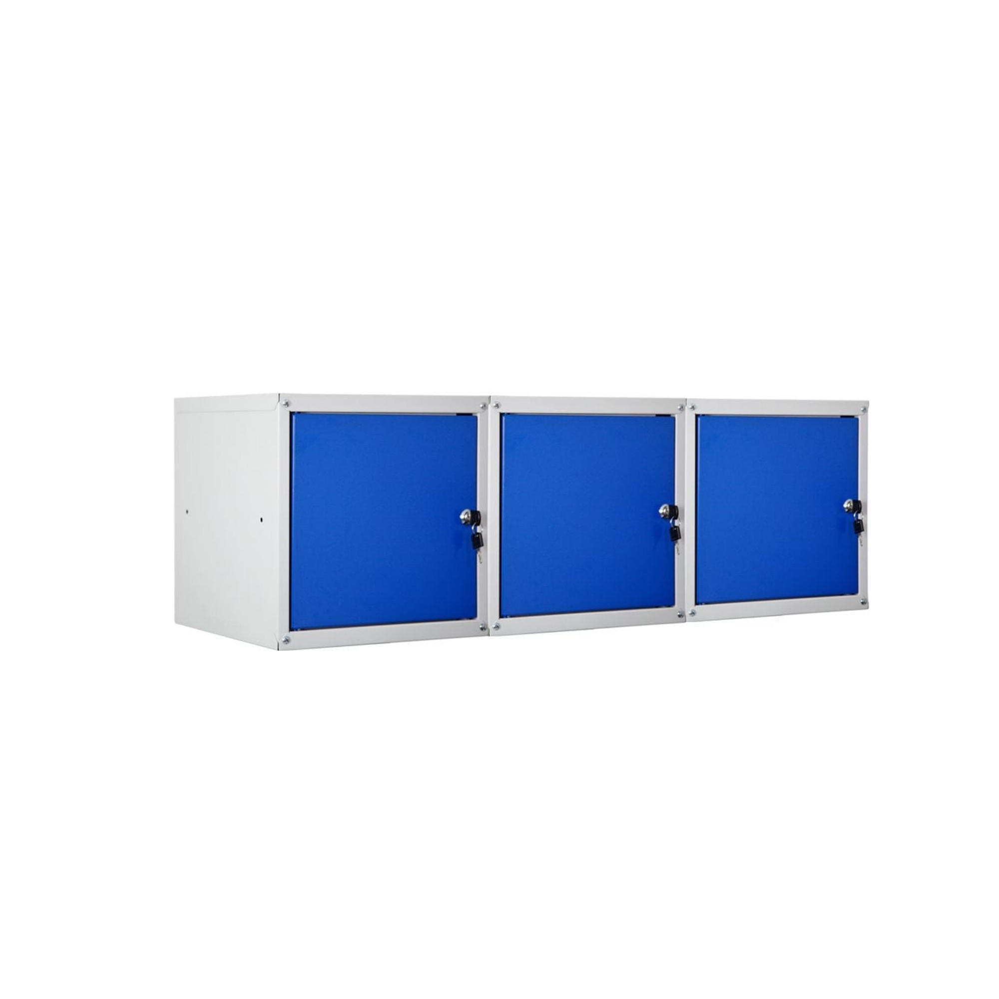 SCHLIESSFACHWÜRFEL Cubic 3er-Set 35x35x35 cm Grau-Blau - Blaugrau, Metall (105/35/35cm) - PROREGAL