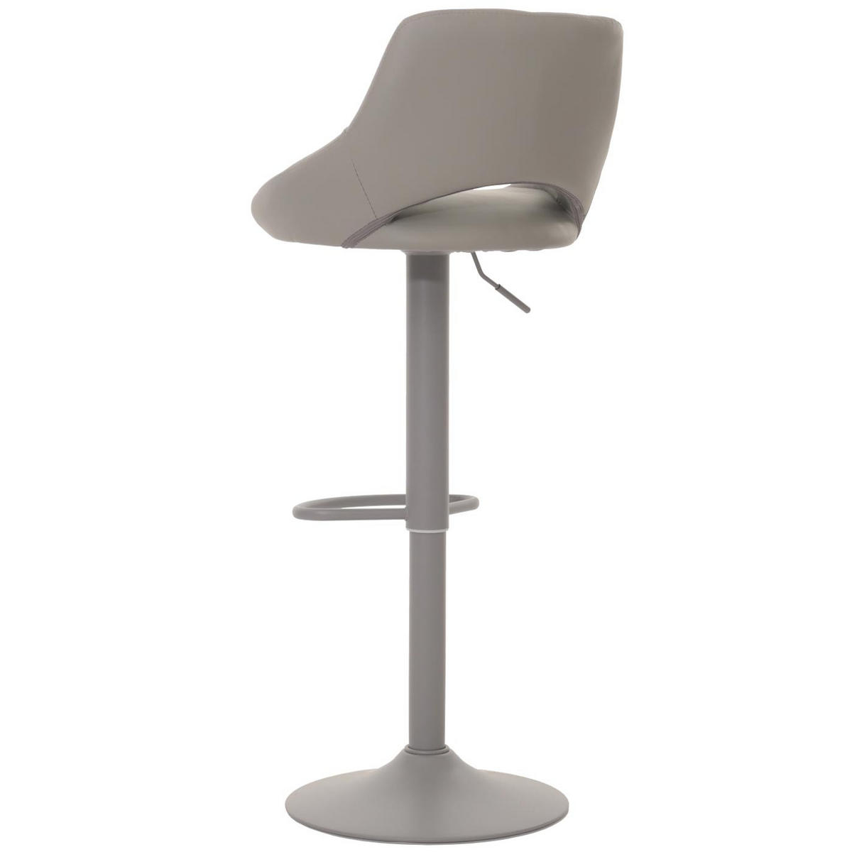 BARHOCKER 2er-Set gepolstert mit Lehne Sitzhöhe 60-82cm Fußablage drehbar Kunstleder Metall Grau - Grau, Kunststoff (47/107/44cm) - PROREGAL