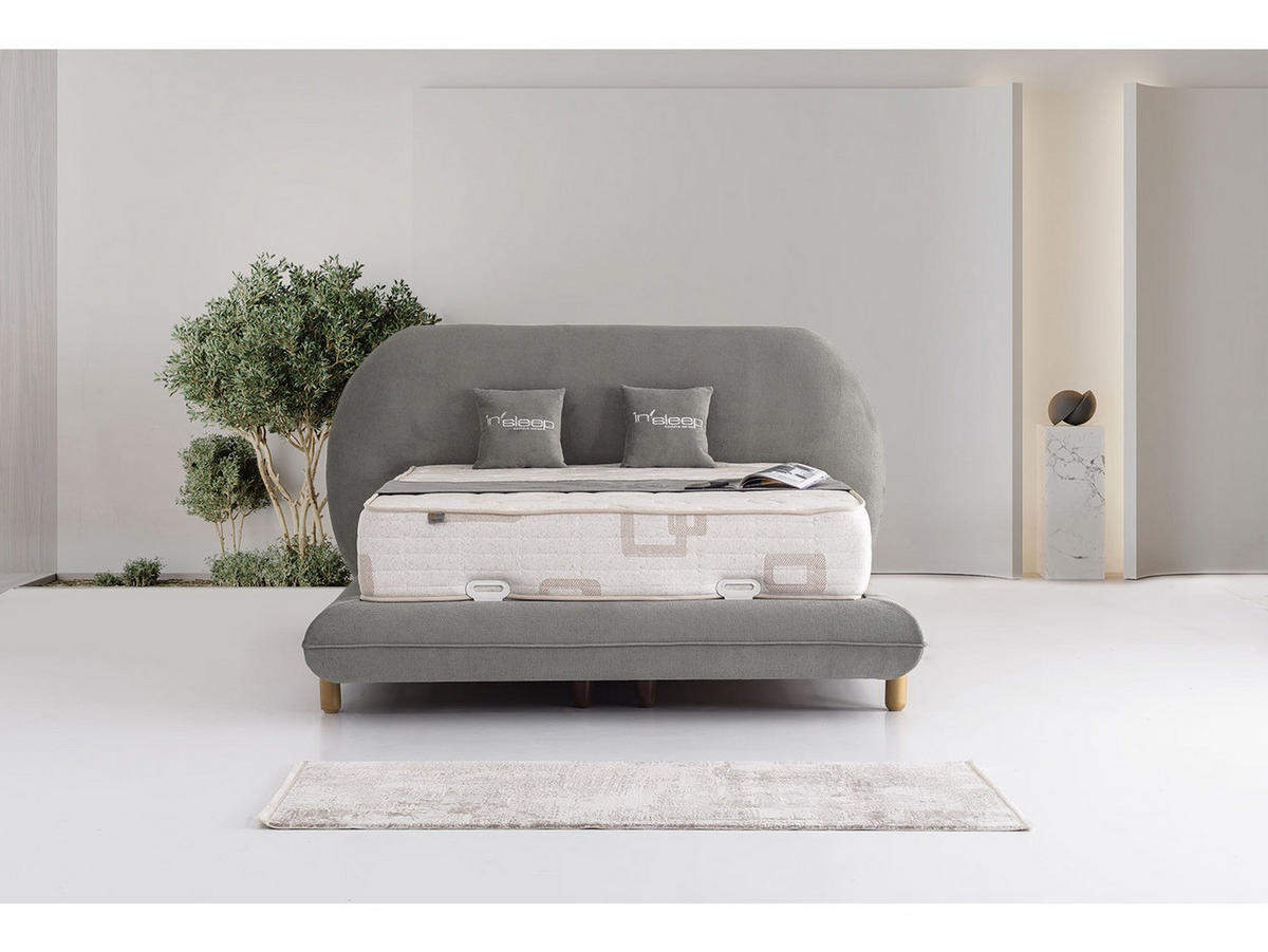 POLSTERBETT Tokyo Grau 150x200 Grau - Grau, Textil/Metall (150/200cm) - Villa Möbel
