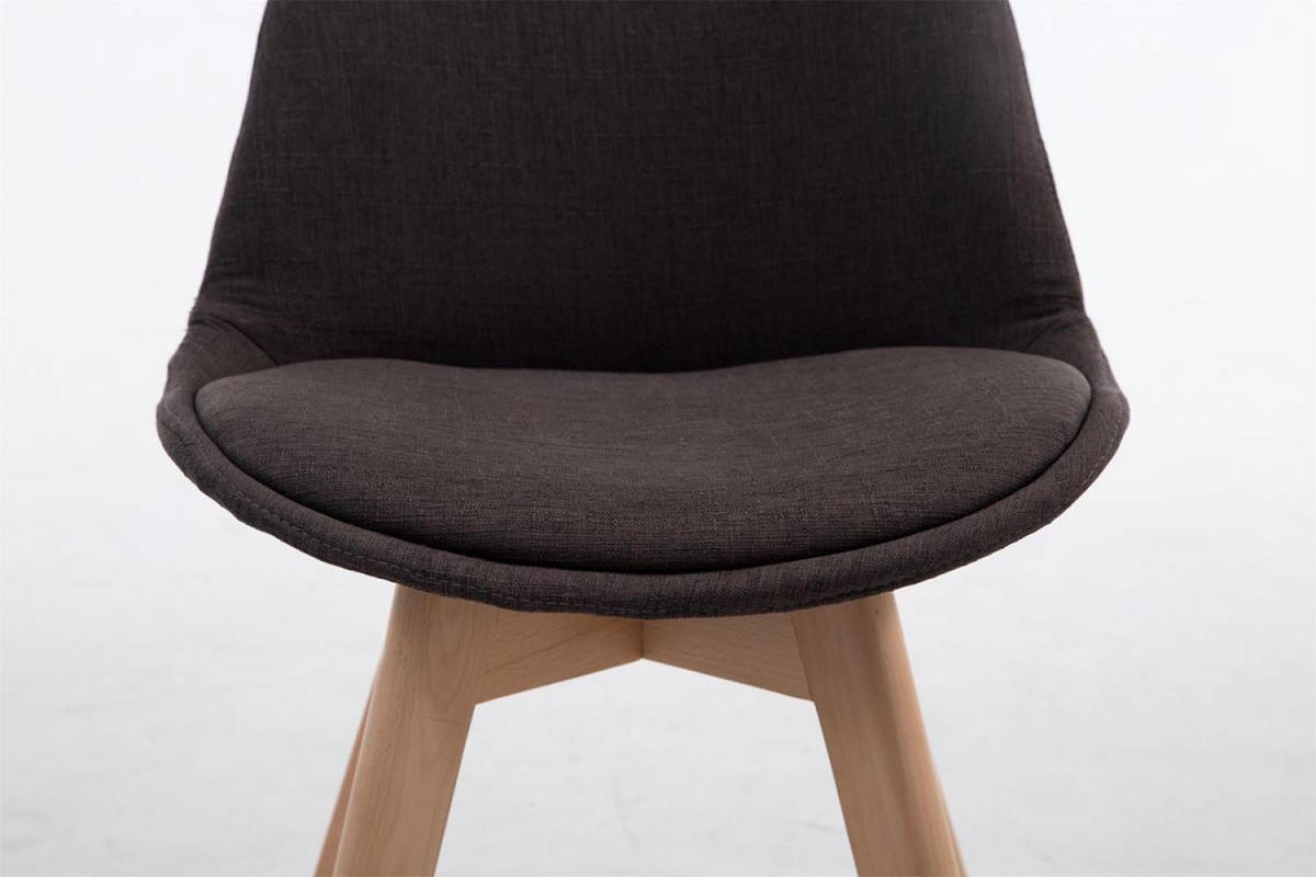 STUHL Stoff dunkelgrau - Eukalyptusholzfarben/Dunkelgrau, Holz/Textil (48/84/55cm) - CLP