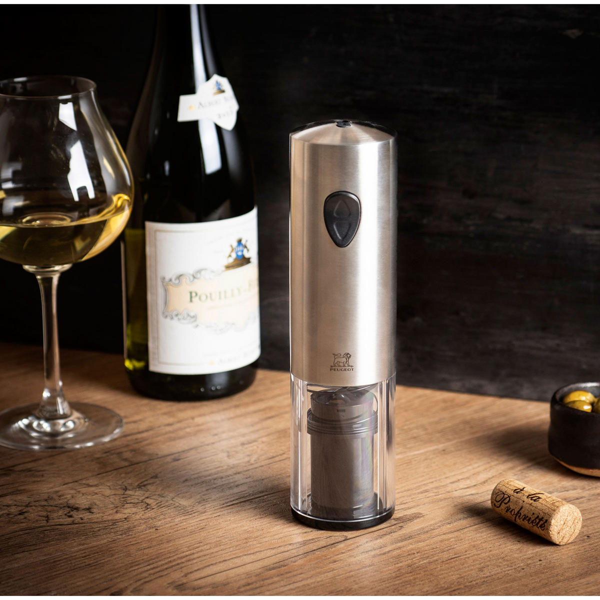 KORKENZIEHER Elektrisch Elis Sense 17,5cm Edelstahl - Grau, Metall (5.4cm) - PEUGEOT