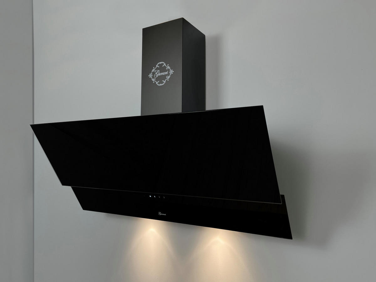 DUNSTABZUGSHAUBE GCH D 268.9 BL PRIME + umluftset - Schwarz, Glas/Metall (90/36/37cm) - Gurari