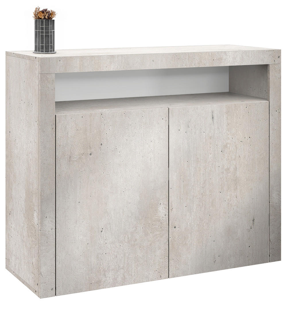 KOMMODE Denver Beton Oxid Optik - Hellgrau, Holzwerkstoff (107/88/35cm) - Vladon
