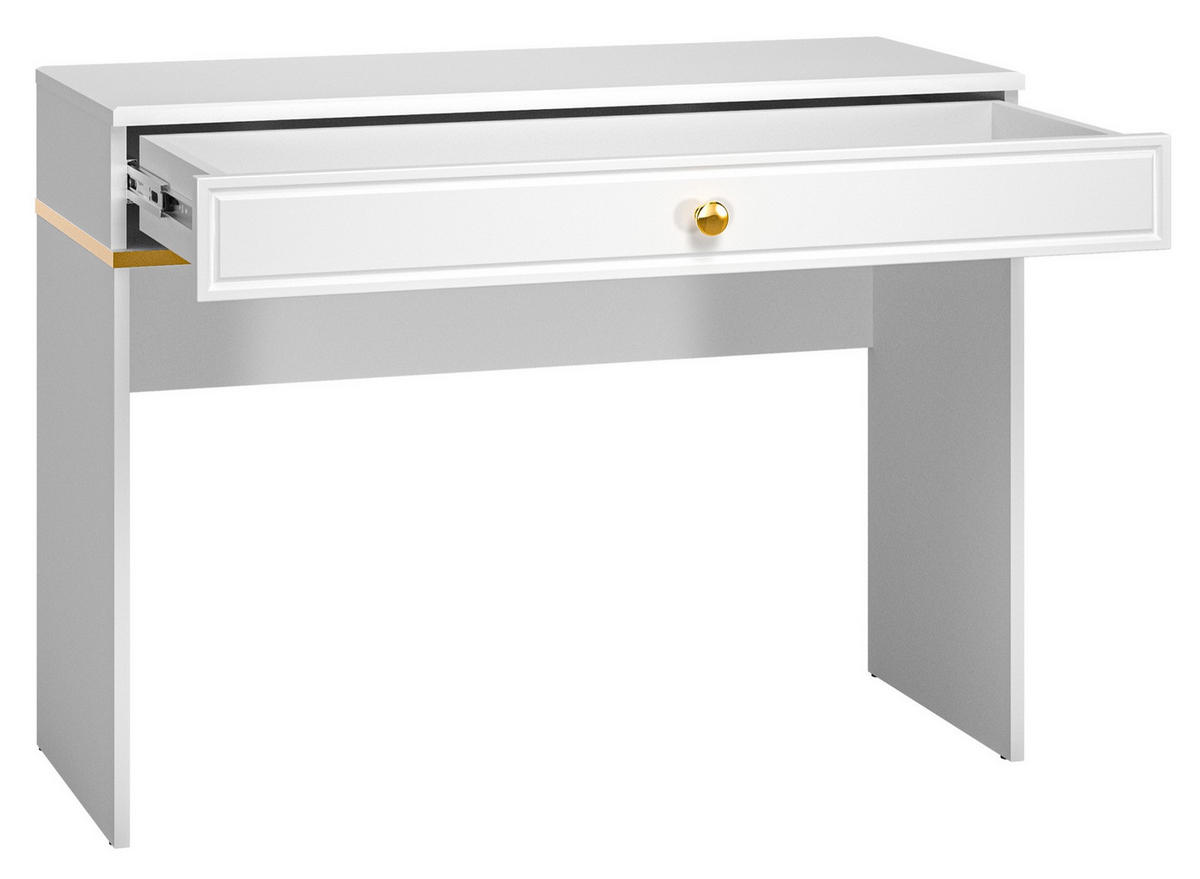 SCHMINKTISCH Darrby weiß 100 cm - Goldfarben/Weiß, Holzwerkstoff/Metall (40/100/79cm) - Selsey