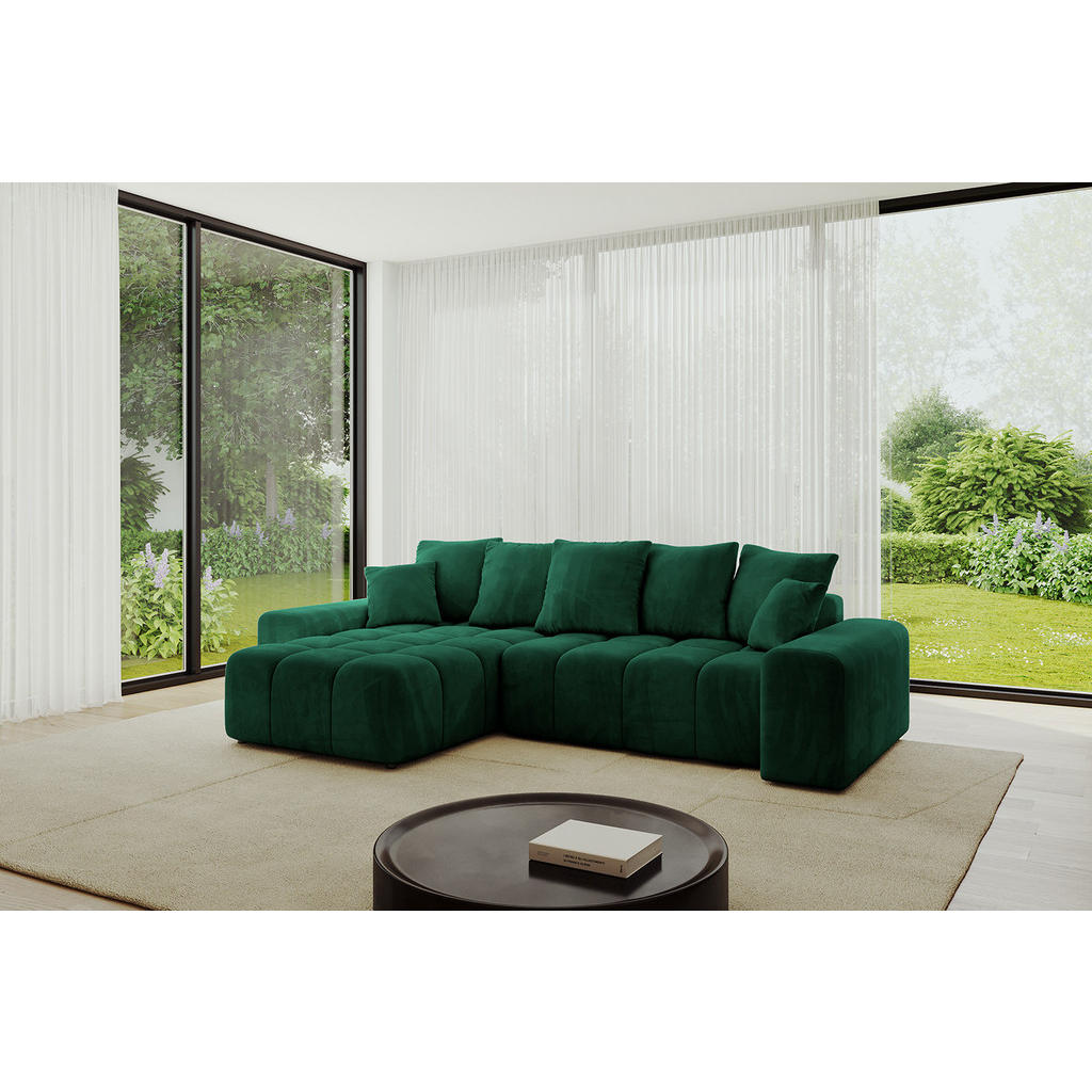 Thumbnail - Altdecor Ecksofa, Dunkelgrün, Textil, 4-Sitzer, L-Form, 290x175 cm, Wohnzimmer, Sofas & Couches, Wohnlandschaften, Eckso...