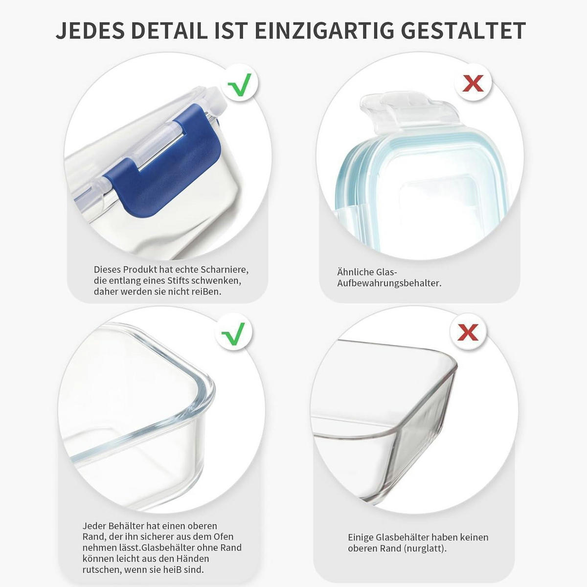 VORRATSDOSEN-SET Glas 10-teilig Blau - Blau, Glas (20.8/16.5/44cm)