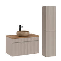 BADMÖBEL 80.4cm Zelie 2er-Set Kaschmir - Beige, Holzwerkstoff (80.4/48/46cm) - Petits-meubles