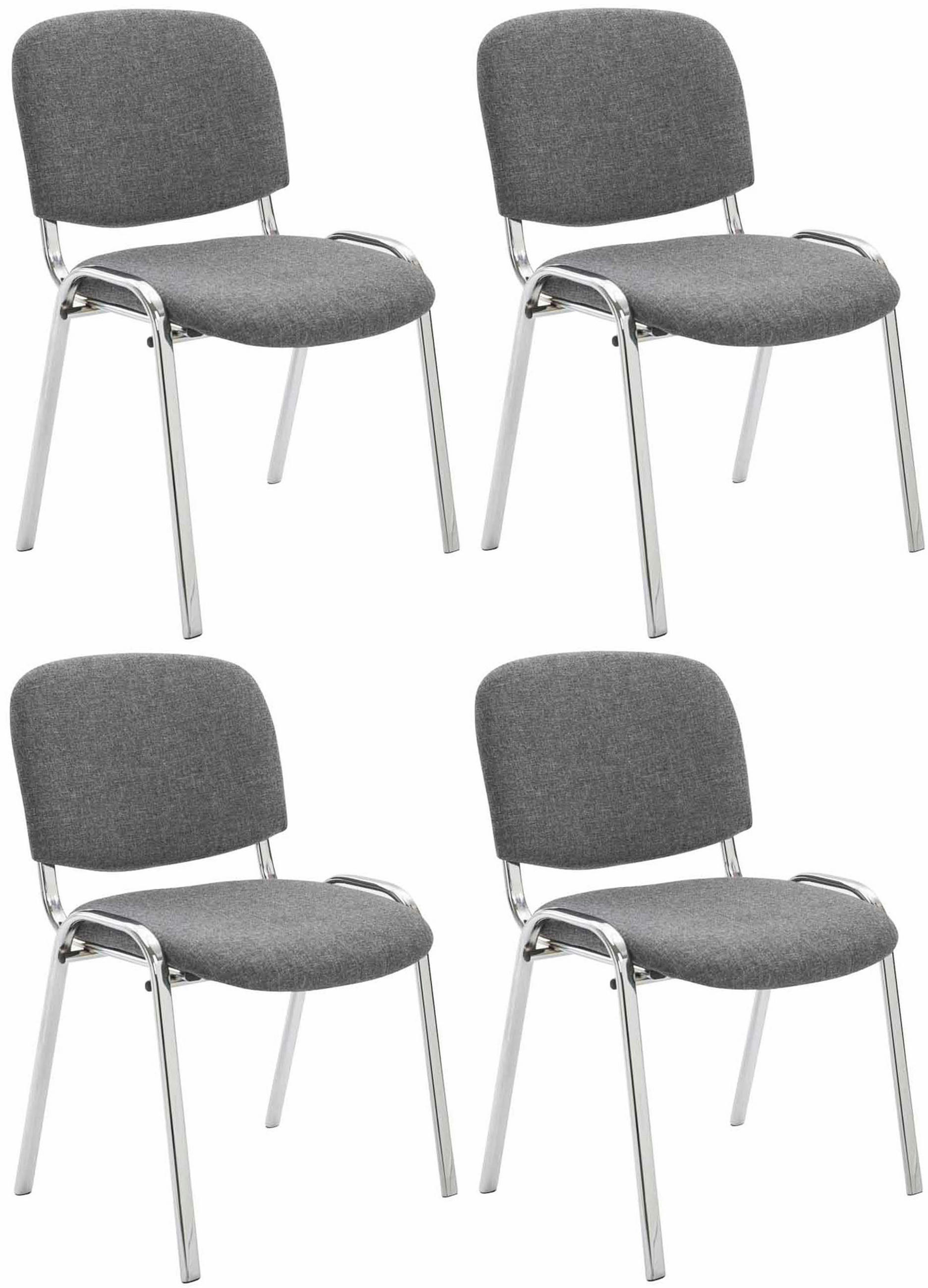 BESUCHERSTUHL 4er Set Stoff grau - Grau, Textil/Metall (54/79/64cm) - CLP