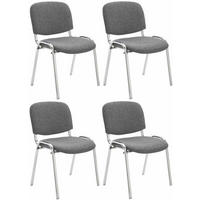 BESUCHERSTUHL 4er Set Stoff grau - Grau, Textil/Metall (54/79/64cm) - CLP