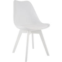 STUHL Kunststoff weiß/weiß - Eukalyptusholzfarben/Weiß, Holz/Kunststoff (49/83/50cm) - CLP