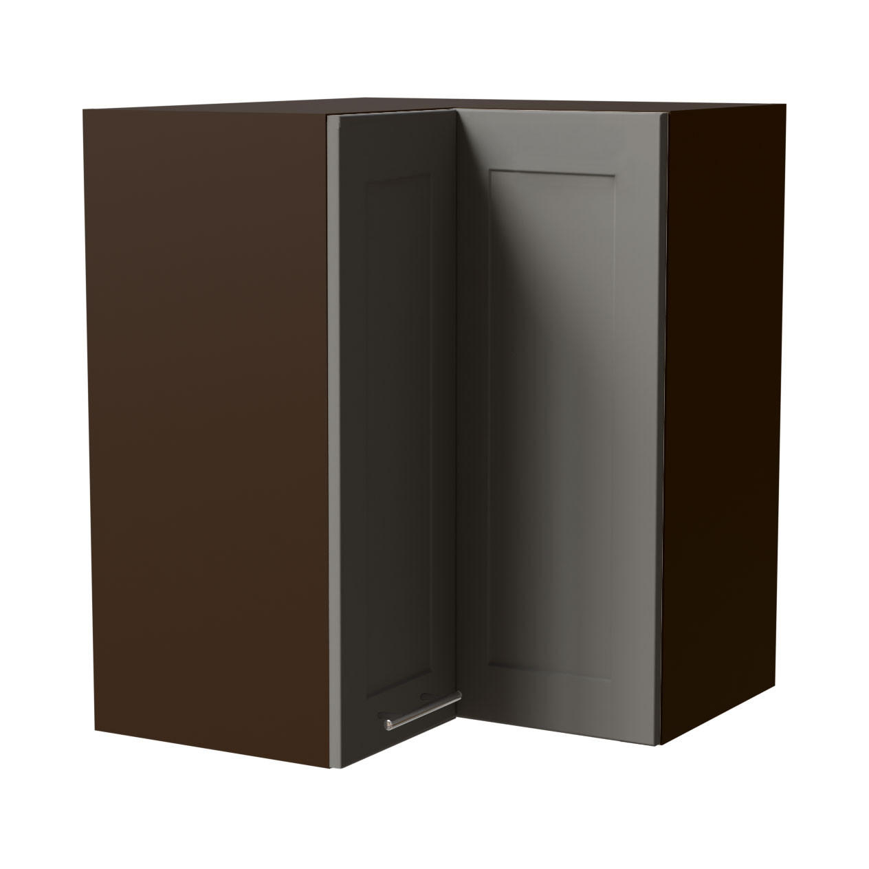 Feldmann-Wohnen Eckhängeschrank Grau, Dunkelgrau 60x72x60 cm