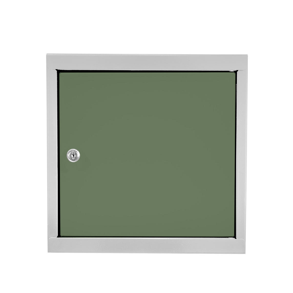 SCHLIESSFACHWÜRFEL 2x Blocky mit Zylinderschloss + 2 Schlüssel 40x40x40cm Lichtgrau/Grün - Grau/Grün, Metall (40/40/40cm) - PROREGAL