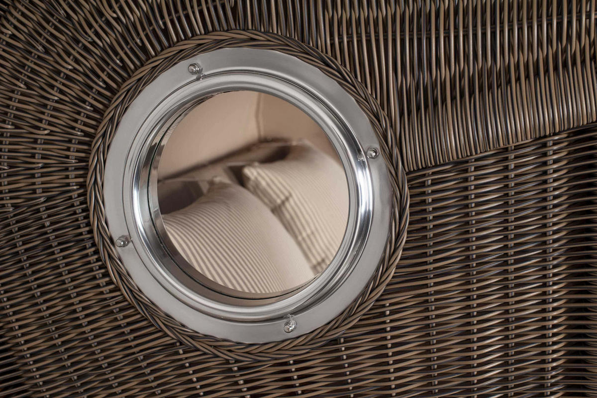 STRANDKORB XXL Düne Grande 2,5 Sitzer - Taupe/Braun, Metall (142/170/95cm) - Mr. Deko