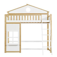 HAUSBETT Kiefer MDF 90/200 cm Weiß, Natur - Ahornfarben/Weiß, Holzwerkstoff - Raumix