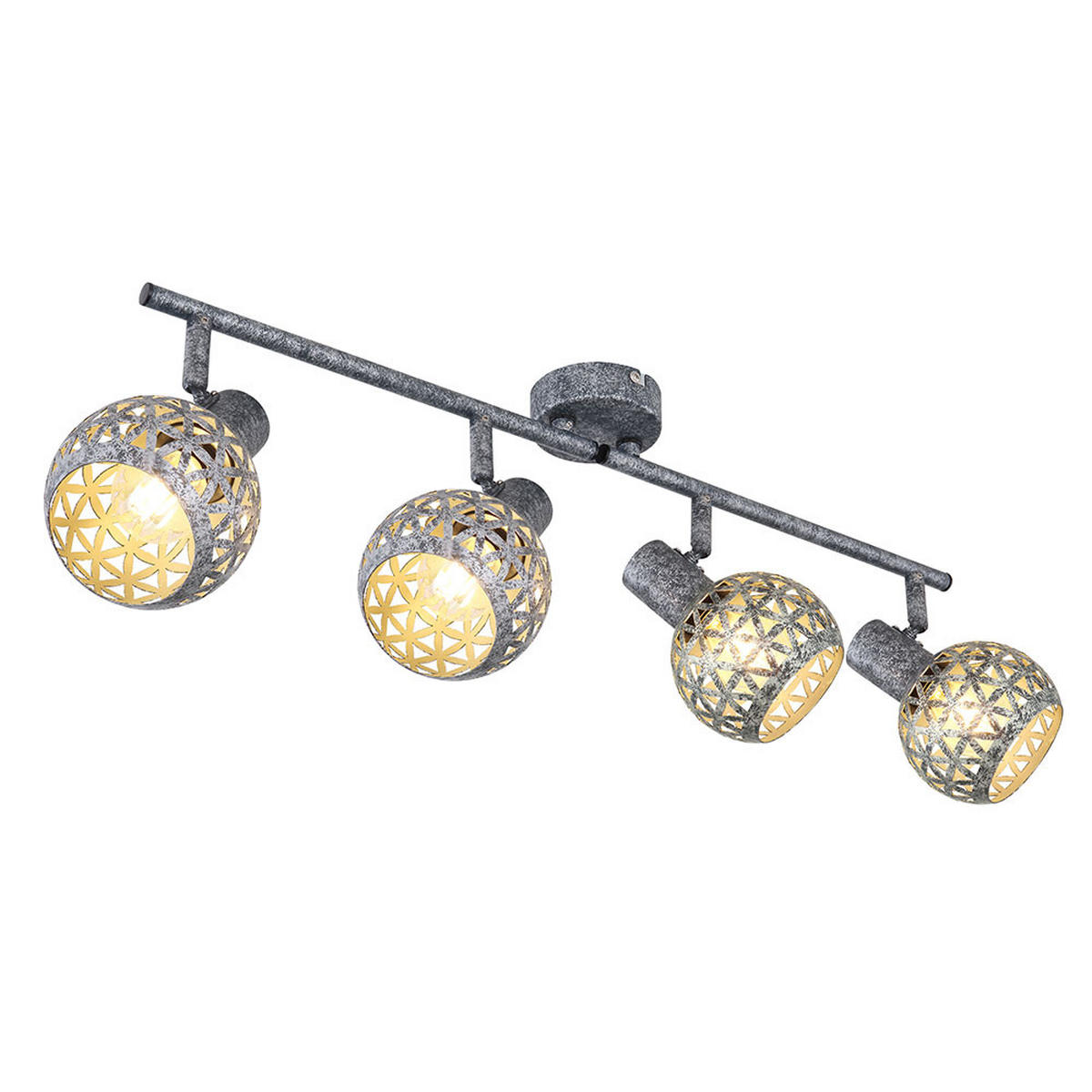 DECKENLEUCHTE Metall Grau antik LELA - Grau, Metall (75.2/10/20.5cm) - Globo Lighting
