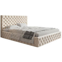 BETT Beigefarben SIM 8 Gepolstert 120x200 cm - Beige/Schwarz, Kunststoff/Textil (120/200cm) - Sepro Meble
